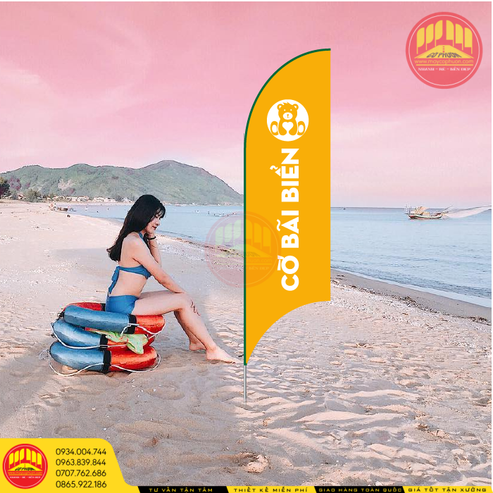 Công Ty May Cờ Phướn Bãi Biển 1 Các vị trí treo cờ phướn in logo công ty hiệu quả