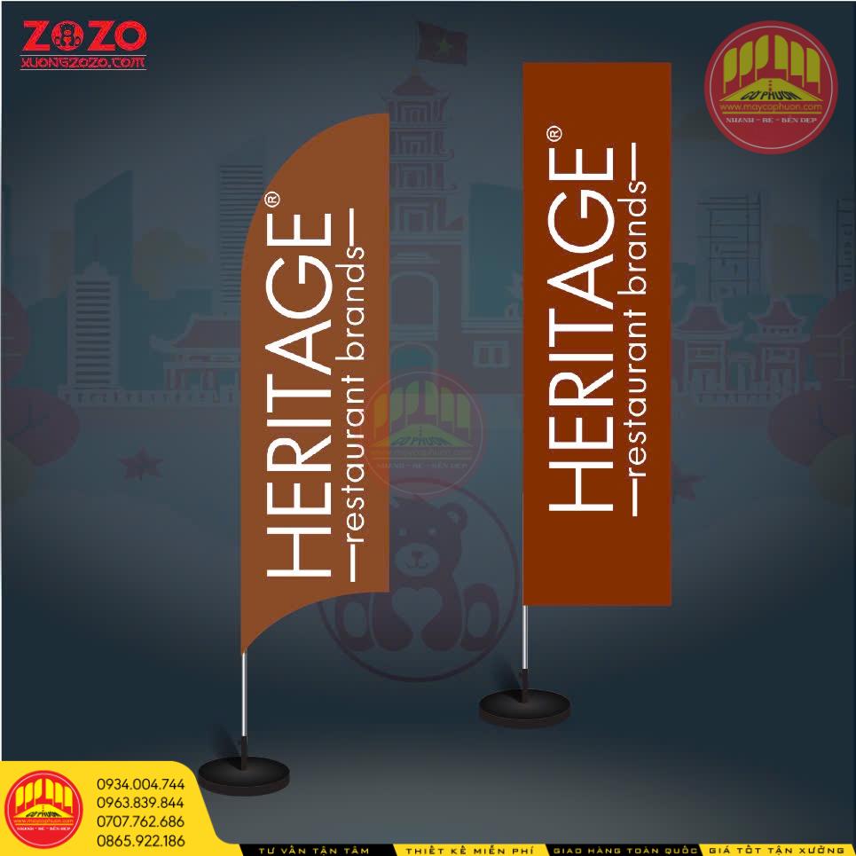 Cờ phướn chữ nhật thân sắt đế bê tông cửa hàng thức ăn nhanh Hamburger 1 Thiết kế sáng tạo – Hỗ trợ thiết kế miễn phí.