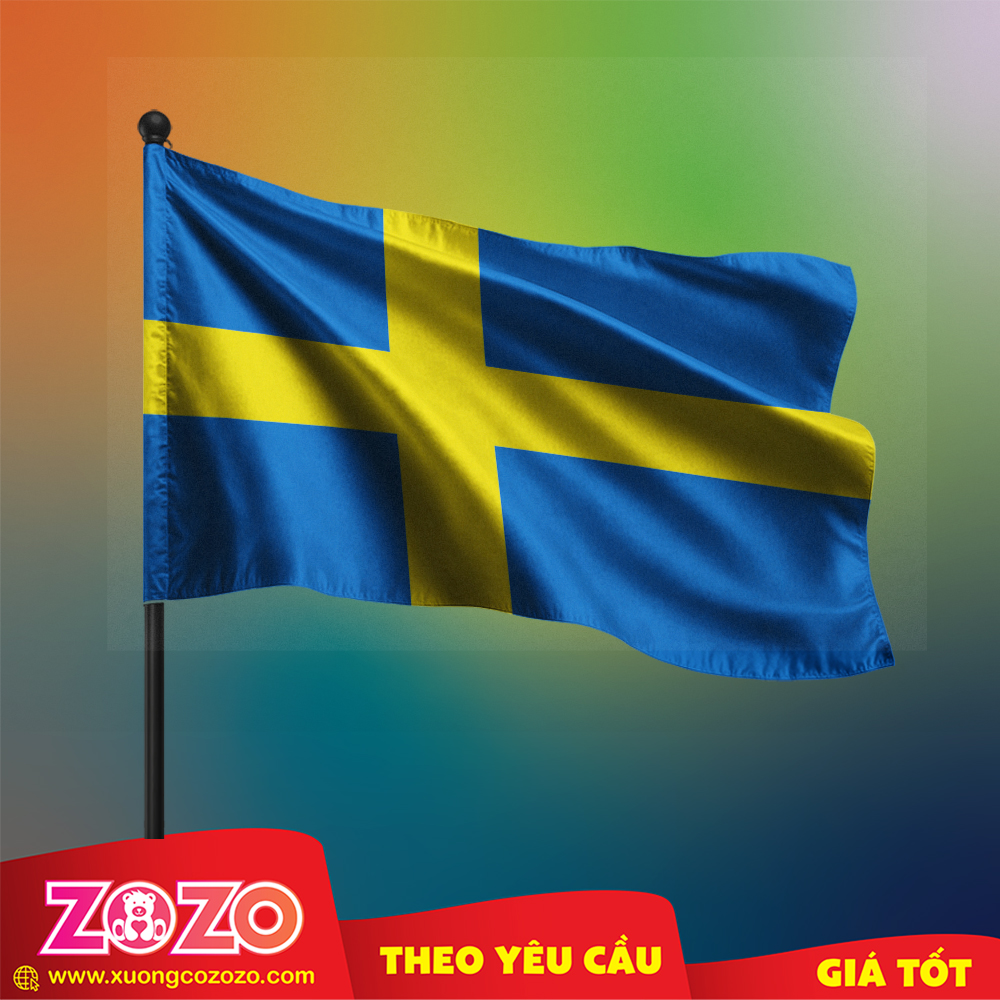 Cờ Thụy Điển may theo yêu cầu 1 Co Thuy Dien