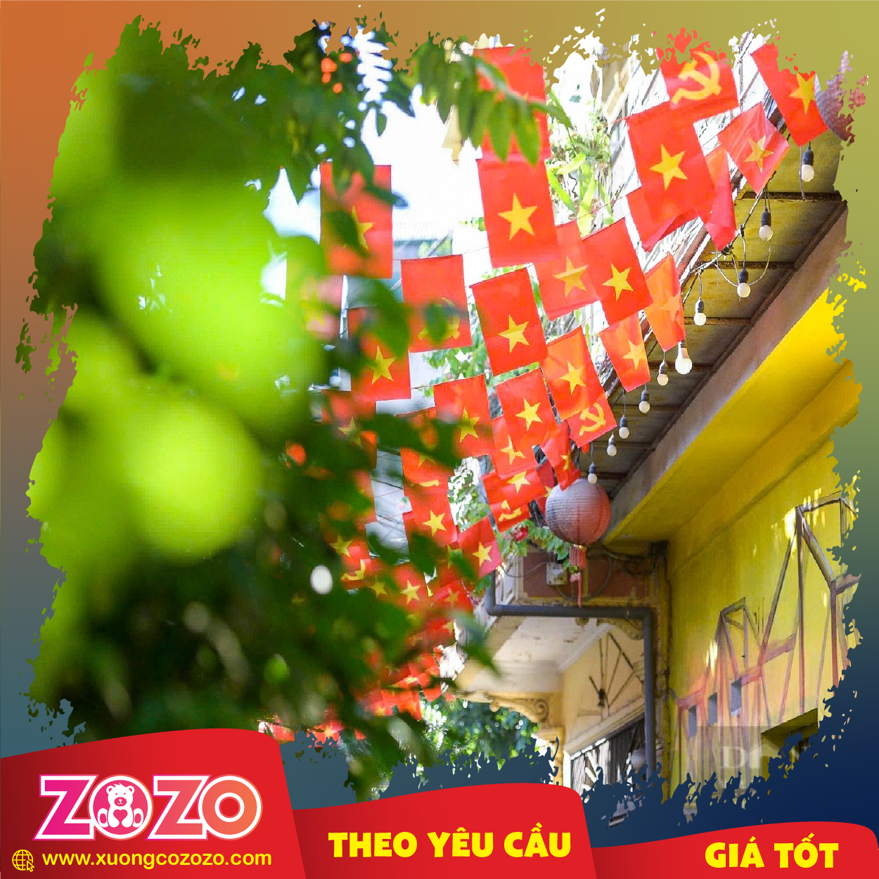 Cờ dây tổ quốc và cờ Đảng may sẵn 1 Co day 03