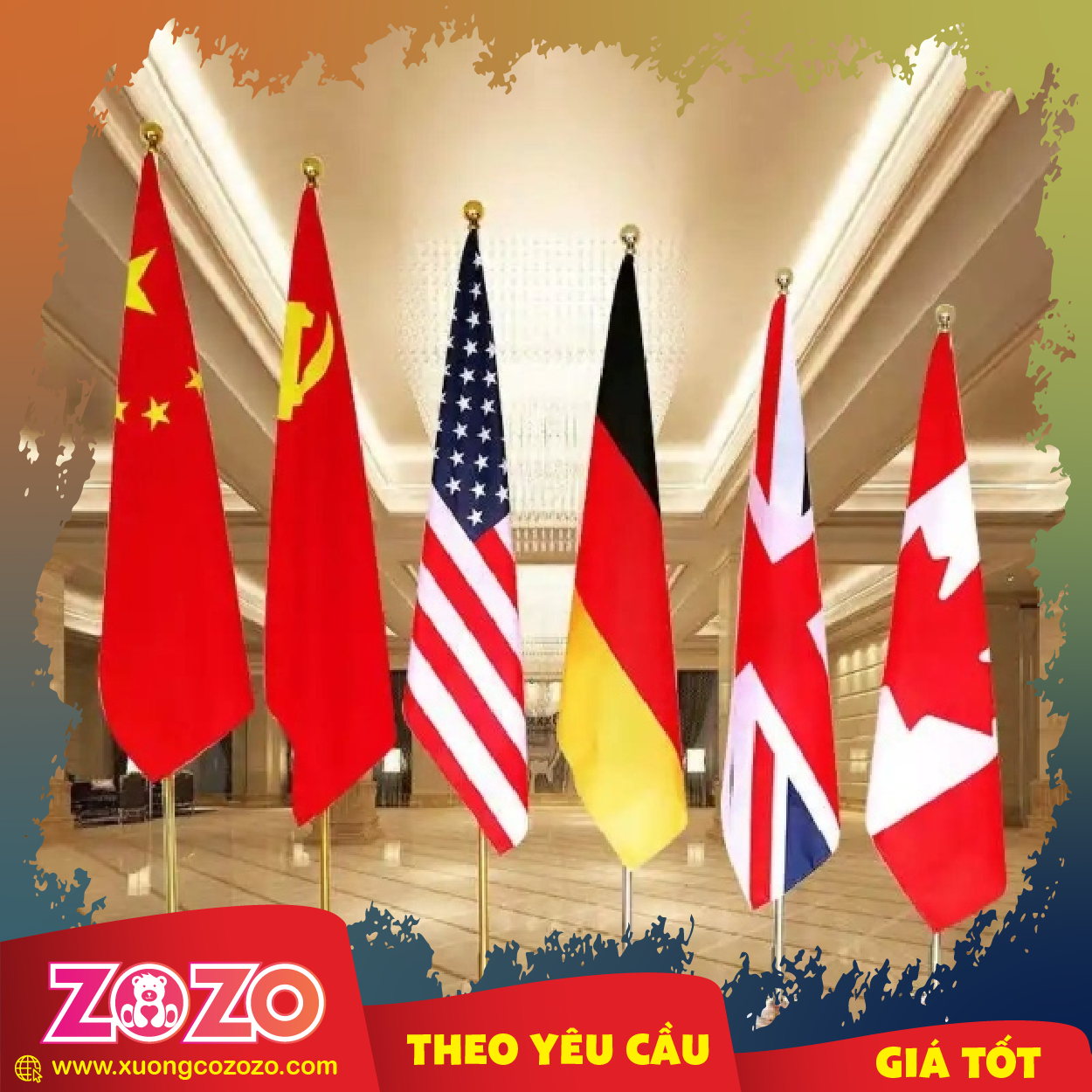 Cờ công ty in logo thiết kế độc quyền 1 Co in logo 01