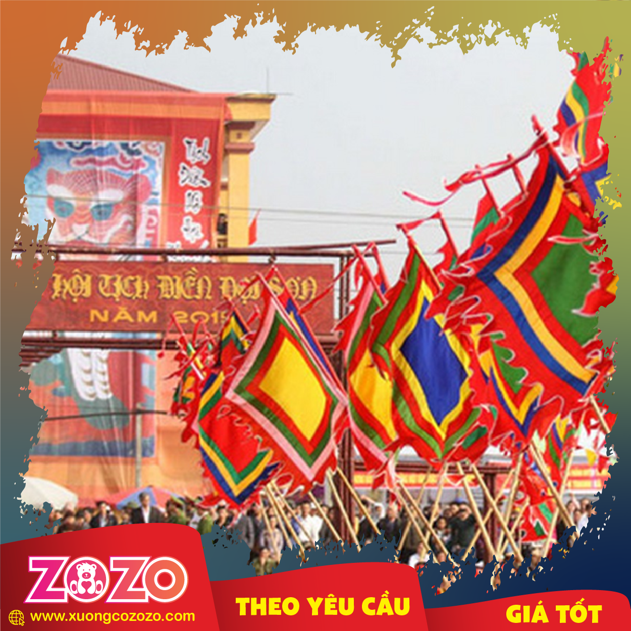 Cờ ngũ sắc lễ hội in theo yêu cầu 1 Co ngu sac 02