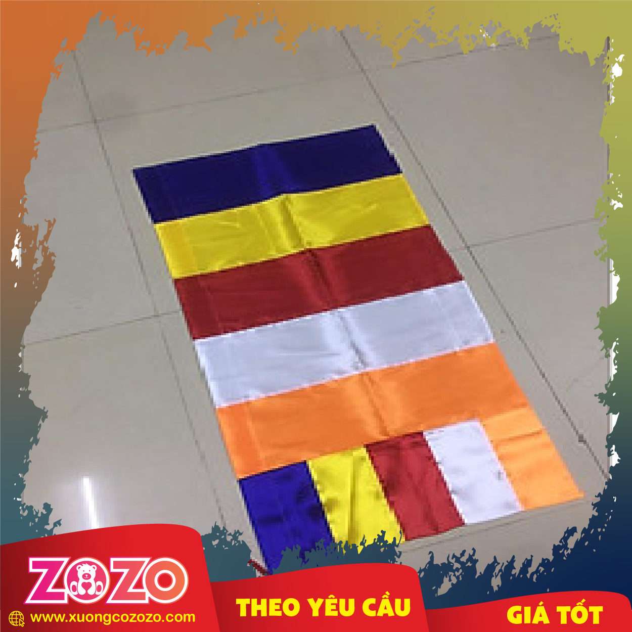 Cờ phật giáo treo thiết kế tinh tế 1 Co phat giao 02
