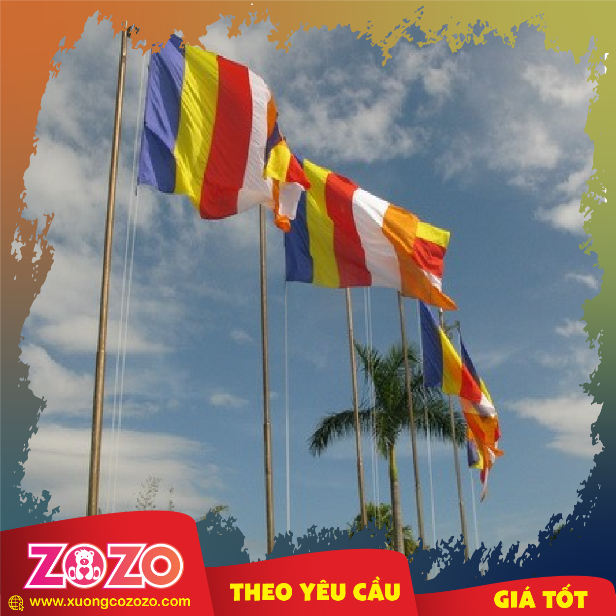 Cờ phướn phật giáo in ấn sắc nét 1 Co phat giao 03