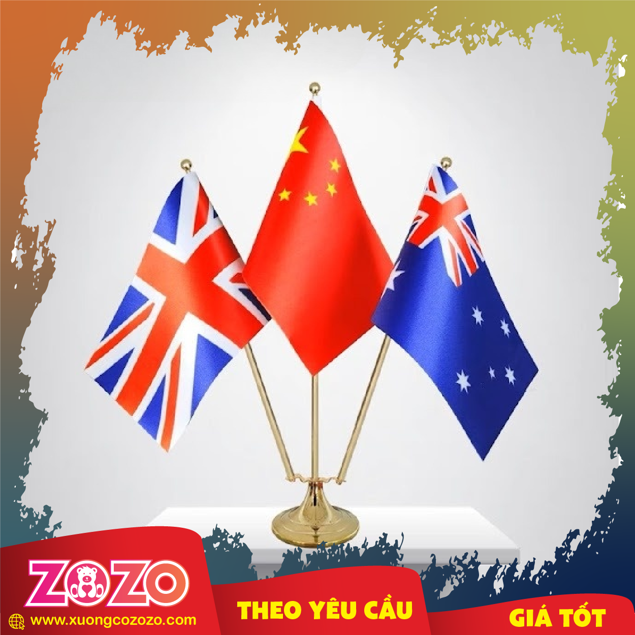 Cờ để bàn 3 lá in theo yêu cầu 1 co de ban 02