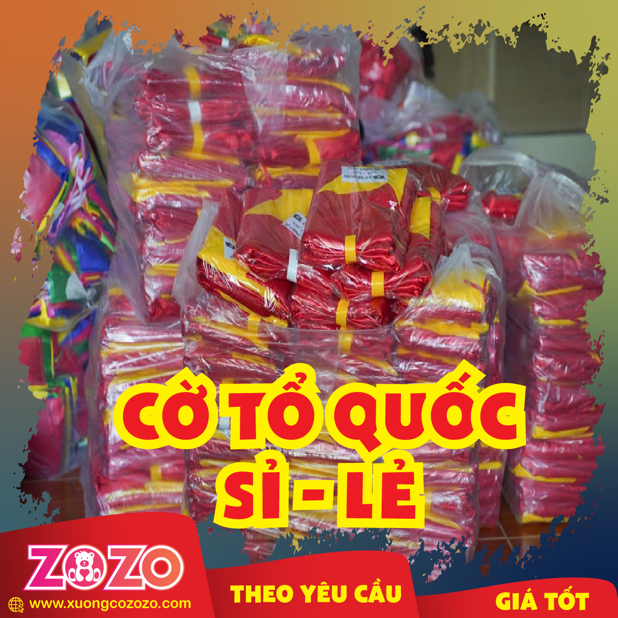 Cờ sao vàng giá rẻ may sẵn 1 co to quoc 01