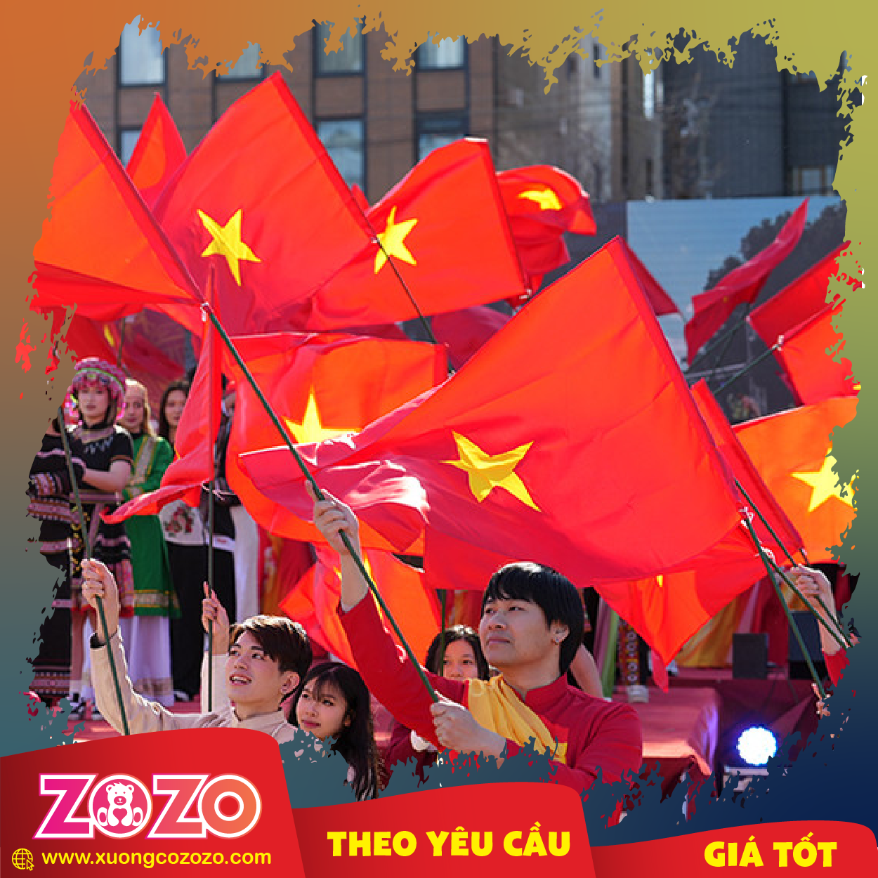 Bán sỉ cờ tổ quốc may sẵn 1 co to quoc 05