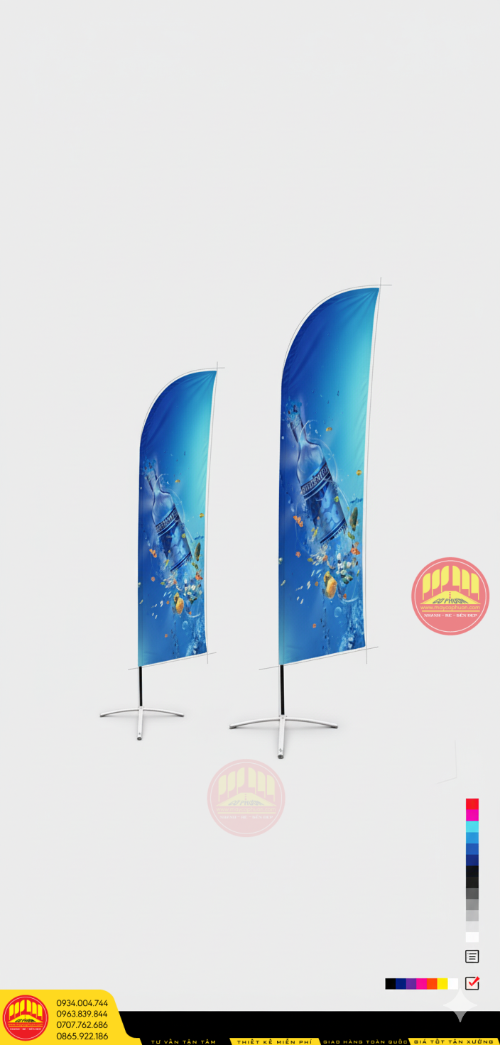 May cờ phướn cánh buồm quảng cáo 2025