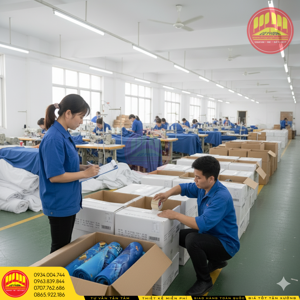 May cờ phướn cánh buồm quảng cáo 2025